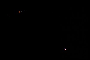 Venus und Jupiter (mit 4 Monden). Aufnahme mit 2m Brennweite am 30.06.2015